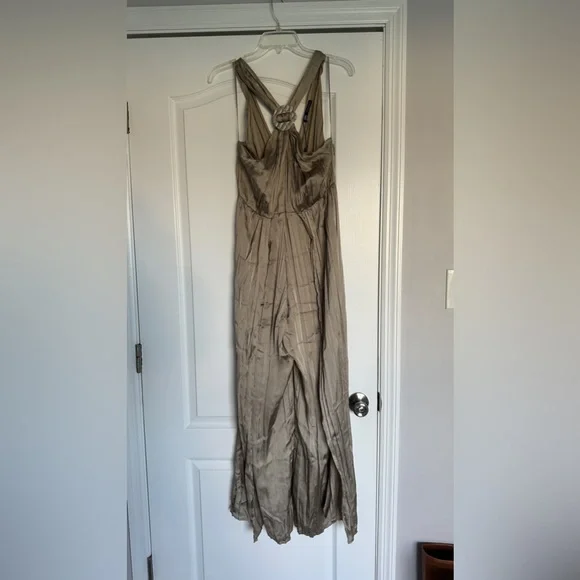 Zara satin effect halter jumpsuit